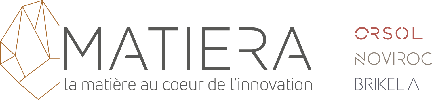 Logo Matiera, ensemble composé des marques ORSOL, NOVIROC et BRIKELIA